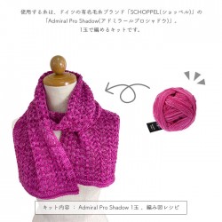 編み物 キット 毛糸 編み図 SCHOPPEL(ショッペル) Admiral Pro ShadowのArrowhead Scarf(アローヘッドスカーフ) 柳屋 Bernd Kestler(ベルンド・ケストラー) コラボ