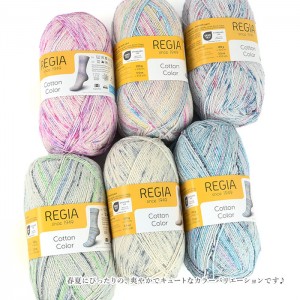 毛糸 輸入 ソックヤーン / Schachenmayr(シャッヘンマイヤー) REGIA(レギア) Cotton Color(コットンカラー) 春夏